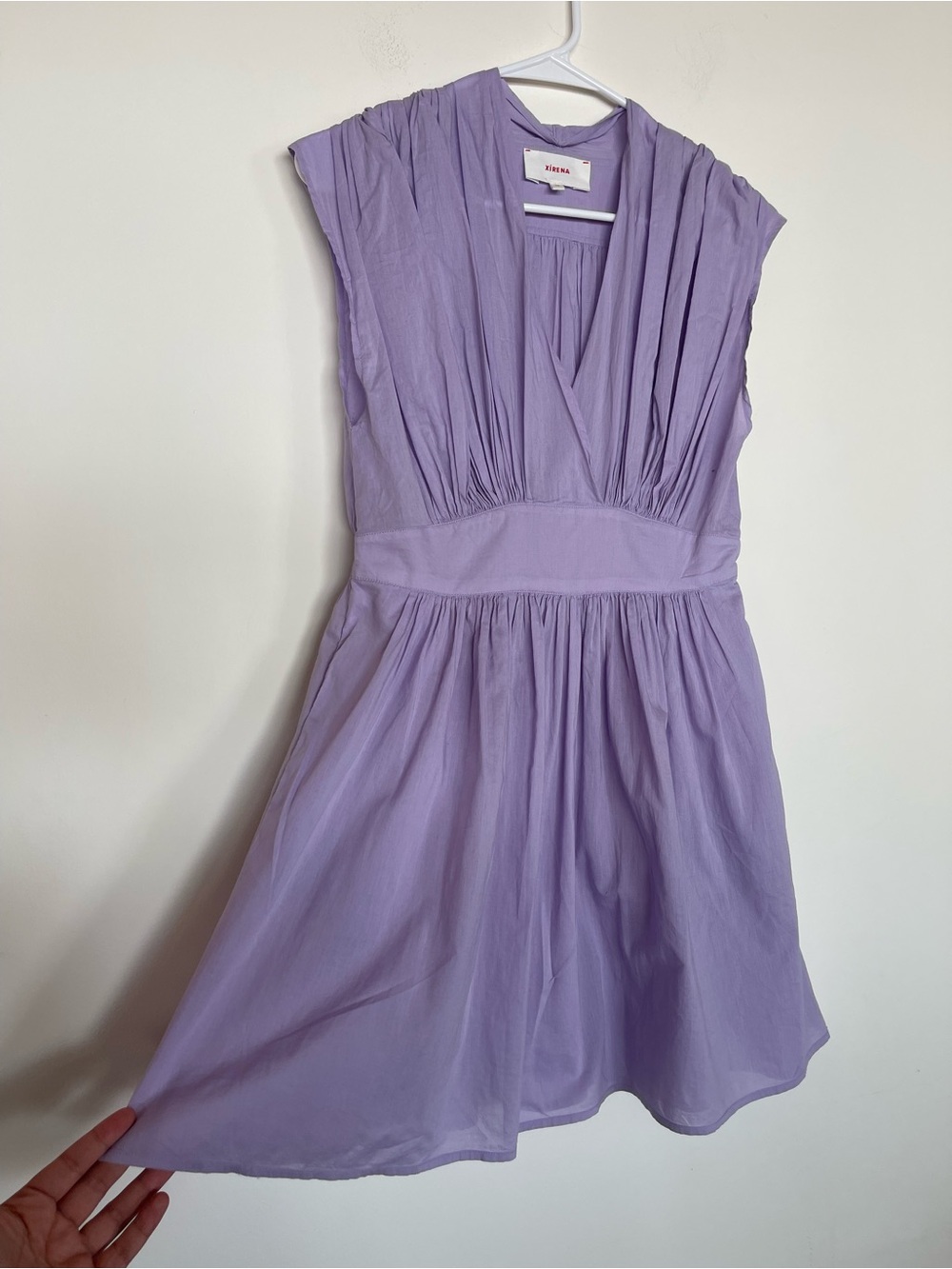 XiRENa Lilac Sleeveless Gathered Waist Mini Dress